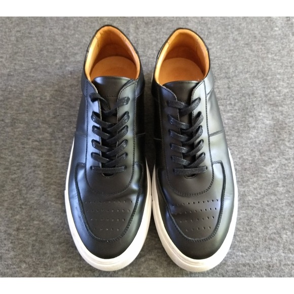 Beckett Simonon Garcia Black Leather‎ Shoes Men's 8 Lace Up Sneakers Handcrafted